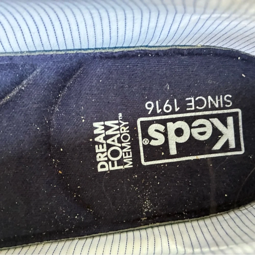 Keds White Canvas Lace-Up Boat Sneakers with Navy Insole - Picture 5 of 6